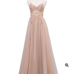 Nude/Pink Ball Gown Prom Dress